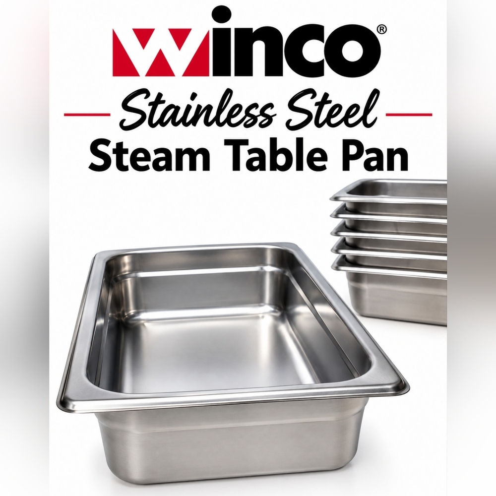Winco Stainless Steel Food Storage Home Kitchen Steam Table Pan Food Storage